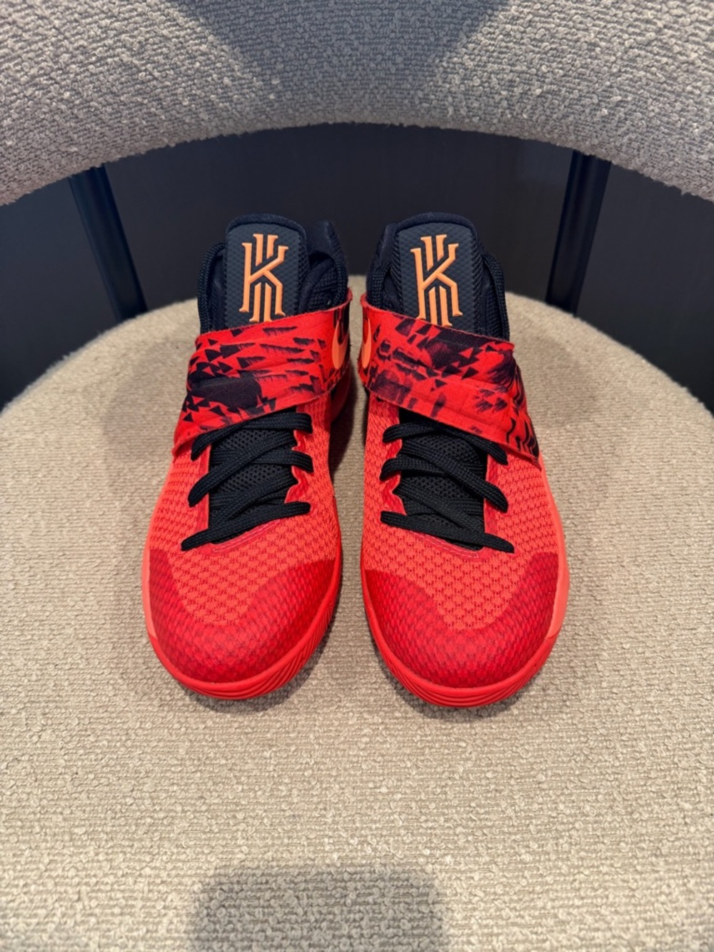 Nike Kyrie 2s Orange and Black Basketball Sneakers with Strap